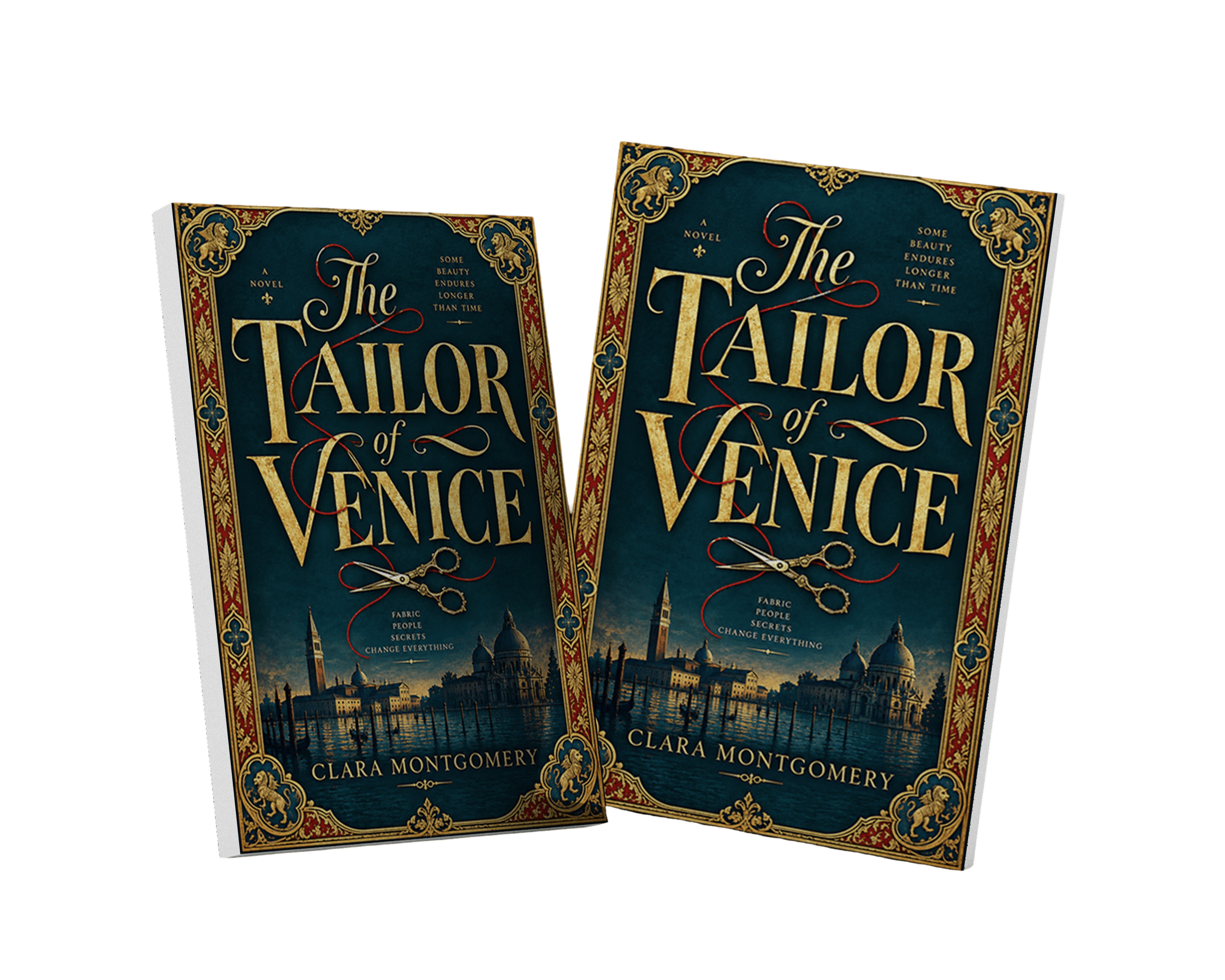The Tailor of Venice — front and back cover design shown as a printed paperback mockup